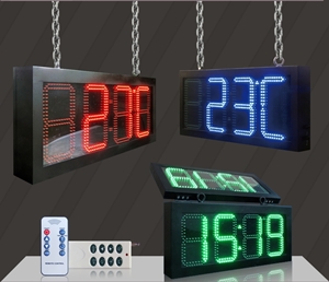 Led Clock Time And Temperature Display, Large Outdoor Digital Clock With Temperature